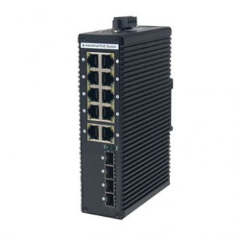 Промышленный коммутатор AN-SXGM14P8A на 14 портов (8 PoE+ портов +  2 порта Uplink + 4 слота SFP)
