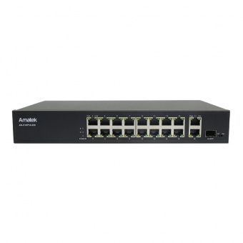 Коммутатор AN-S18P16-200 на 18 портов (16 PoE+ портов + 2 порта Uplink + 1 слот SFP)
